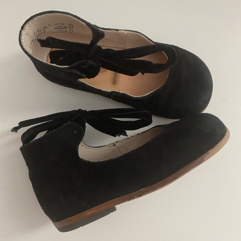 Bonpoint black baby suede shoes